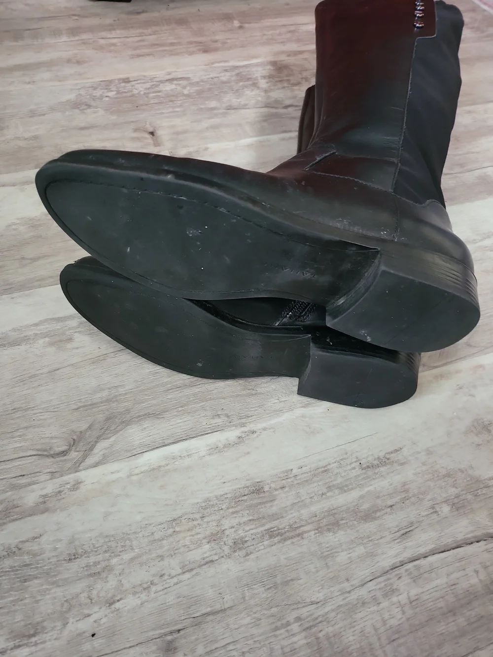 Tahari Black Over-the-Knee Button-Trim Riding Boots Women Size 8.5 Leather Upper